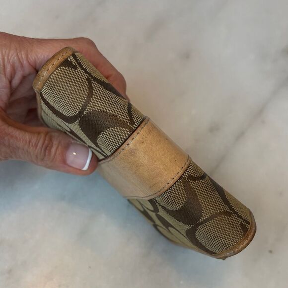 Coach Wallet Y2K Jacquard Signature Logo Canvas Striped Compact Wallet - Picture 10 of 16